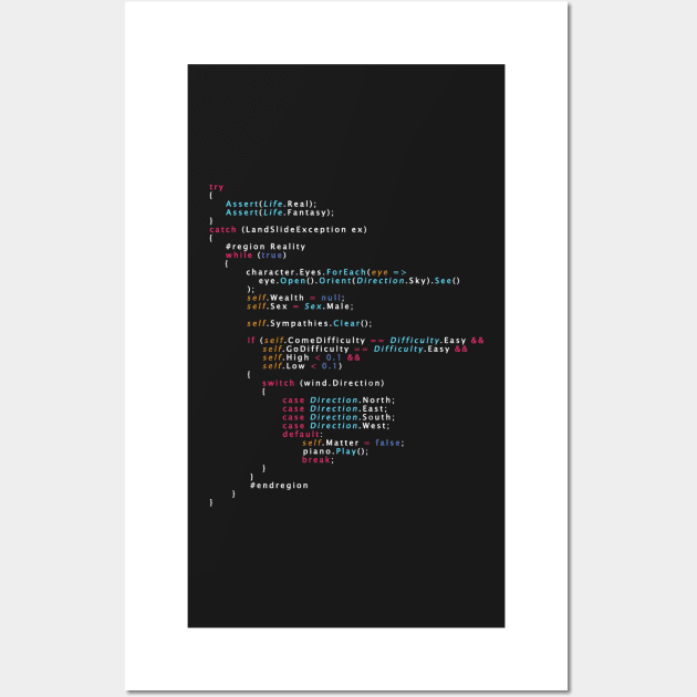 Is This The Real Life Coding Programming Color Wall Art by ElkeD